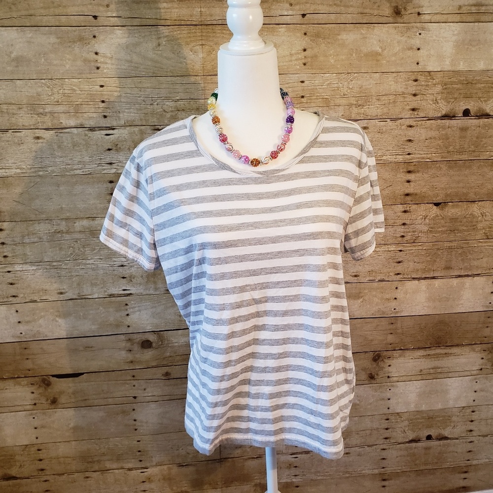 Gloria Vanderbilt Stripped T-Shirt Size Large